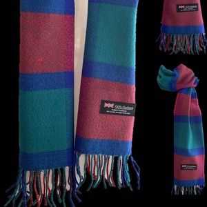 Cashmere Multicolored Red, Blue & Green Scarf